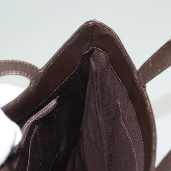 BURBERRY Hand Bag Leather Dark Brown Auth am8695