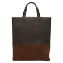 BURBERRY Hand Bag Leather Dark Brown Auth am8695-2