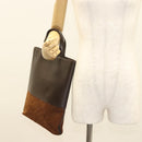 BURBERRY Hand Bag Leather Dark Brown Auth am8695-21