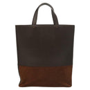 BURBERRY Hand Bag Leather Dark Brown Auth am8695-3