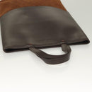 BURBERRY Hand Bag Leather Dark Brown Auth am8695-6