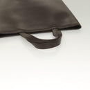 BURBERRY Hand Bag Leather Dark Brown Auth am8695-7