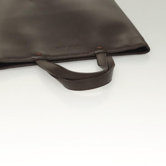 BURBERRY Hand Bag Leather Dark Brown Auth am8695