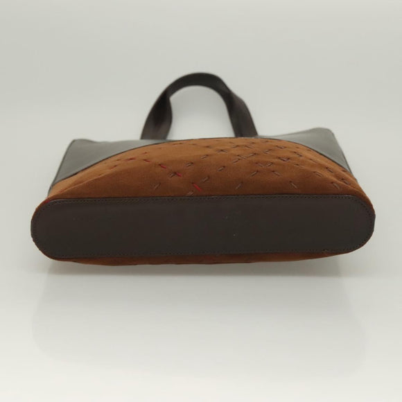 BURBERRY Hand Bag Leather Dark Brown Auth am8695