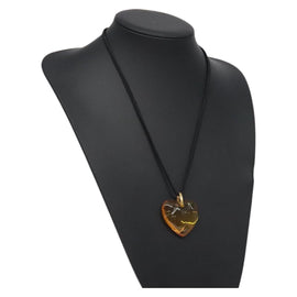 Baccarat Necklace Crystal glass Orange Auth am8701