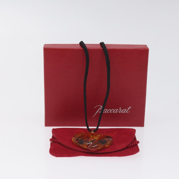 Baccarat Necklace Crystal glass Orange Auth am8701
