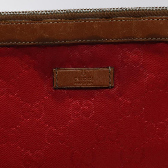 GUCCI GG Nylon Clutch Bag Nylon Red Silver 286209 Auth am8706