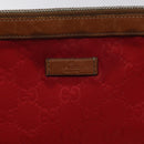 GUCCI GG Nylon Clutch Bag Nylon Red Silver 286209 Auth am8706-8