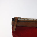 GUCCI GG Nylon Clutch Bag Nylon Red Silver 286209 Auth am8706-13
