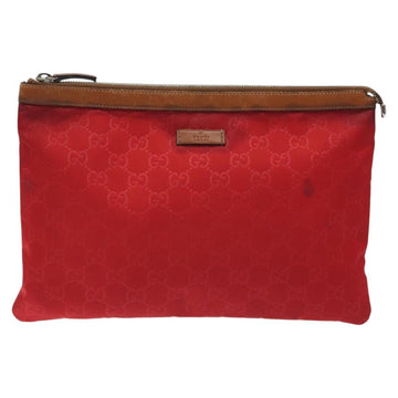 GUCCI GG Nylon Clutch Bag Nylon Red Silver 286209 Auth am8706 - 0