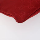 GUCCI GG Nylon Clutch Bag Nylon Red Silver 286209 Auth am8706-9