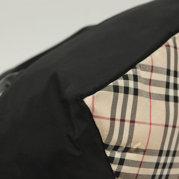 BURBERRY Blue Label Tote Bag Nylon Black Silver Auth am8707