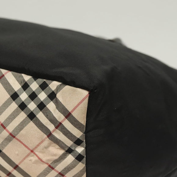 BURBERRY Blue Label Tote Bag Nylon Black Silver Auth am8707