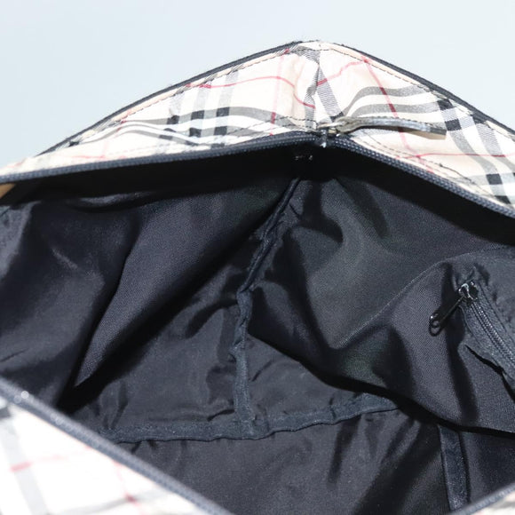 BURBERRY Blue Label Tote Bag Nylon Black Silver Auth am8707