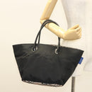 BURBERRY Blue Label Tote Bag Nylon Black Silver Auth am8707-21