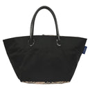 BURBERRY Blue Label Tote Bag Nylon Black Silver Auth am8707-2