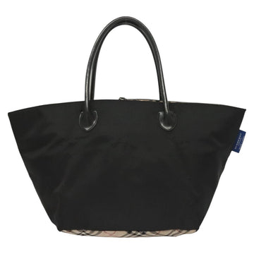 BURBERRY Blue Label Tote Bag Nylon Black Silver Auth am8707 - 0