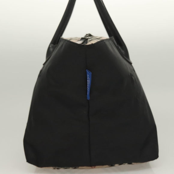 BURBERRY Blue Label Tote Bag Nylon Black Silver Auth am8707