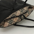 BURBERRY Blue Label Tote Bag Nylon Black Silver Auth am8707-6