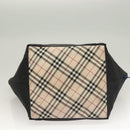 BURBERRY Blue Label Tote Bag Nylon Black Silver Auth am8707-5