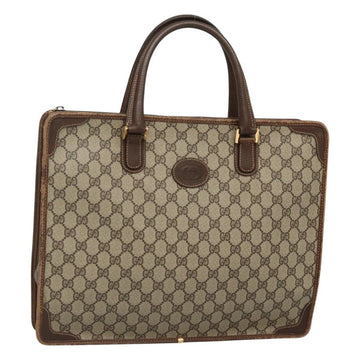 GUCCI GG Supreme Tote Bag PVC Beige Gold Auth am8712