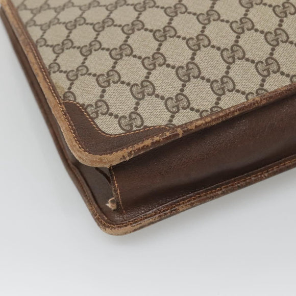 GUCCI GG Supreme Tote Bag PVC Beige Gold Auth am8712