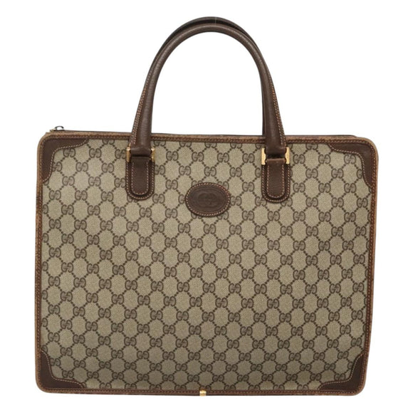 GUCCI GG Supreme Tote Bag PVC Beige Gold Auth am8712