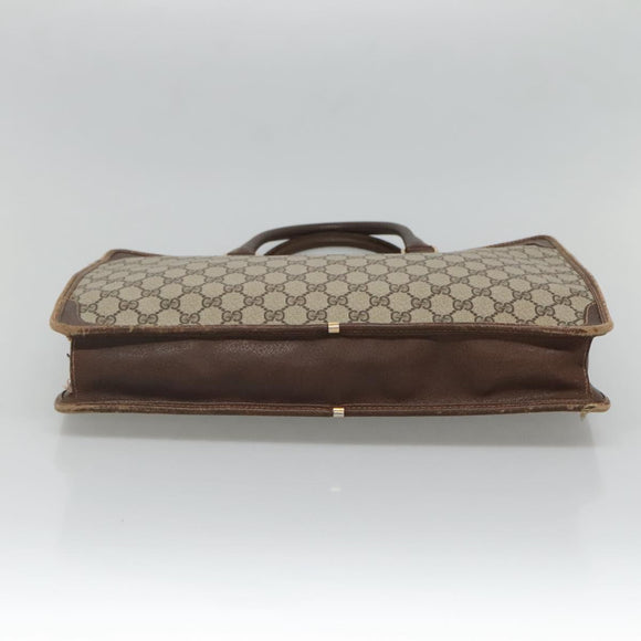 GUCCI GG Supreme Tote Bag PVC Beige Gold Auth am8712