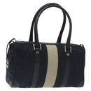 GUCCI GG Canvas Sherry Line Hand Bag Black Silver 000 0851 00221 Auth am8716-1