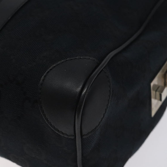 GUCCI GG Canvas Sherry Line Hand Bag Black Silver 000 0851 00221 Auth am8716