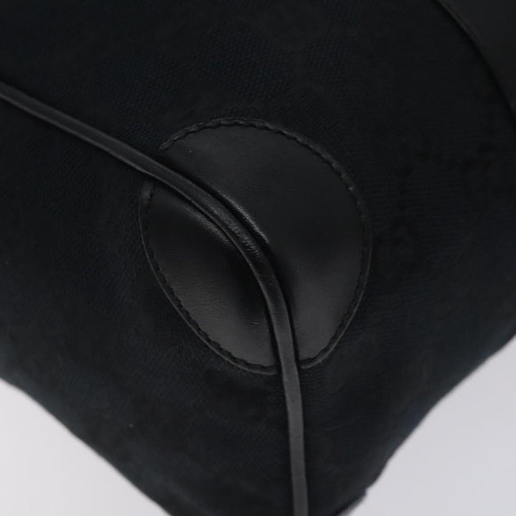 GUCCI GG Canvas Sherry Line Hand Bag Black Silver 000 0851 00221 Auth am8716