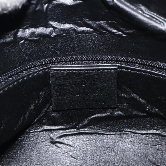 GUCCI GG Canvas Sherry Line Hand Bag Black Silver 000 0851 00221 Auth am8716