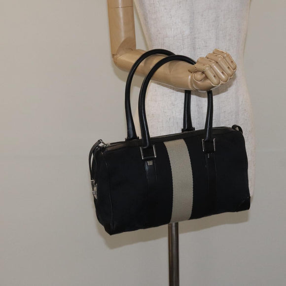 GUCCI GG Canvas Sherry Line Hand Bag Black Silver 000 0851 00221 Auth am8716