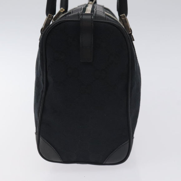 GUCCI GG Canvas Sherry Line Hand Bag Black Silver 000 0851 00221 Auth am8716