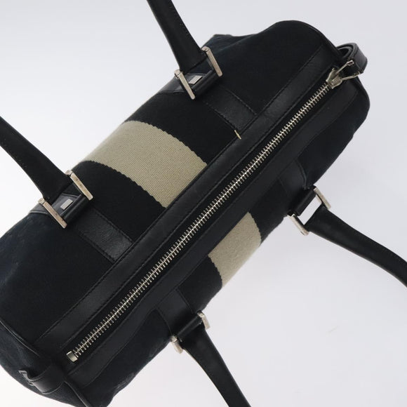 GUCCI GG Canvas Sherry Line Hand Bag Black Silver 000 0851 00221 Auth am8716