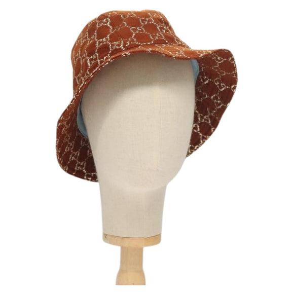 GUCCI GG Canvas Bucket Hat L Bruin 631951 Auth am8717