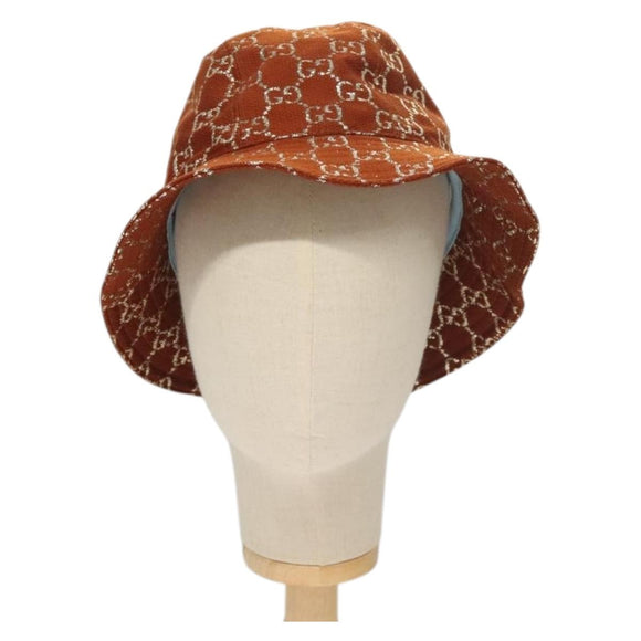 GUCCI GG Canvas Bucket Hat L Brown 631951 Auth am8717