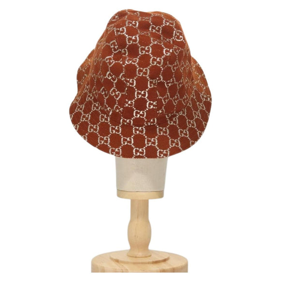 GUCCI GG Canvas Bucket Hat L Bruin 631951 Auth am8717