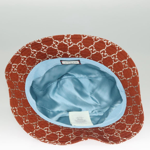 GUCCI GG Canvas Bucket Hat L Bruin 631951 Auth am8717