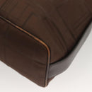 Salvatore Ferragamo Shoulder Bag Nylon Leather Brown Silver Auth am8722-16