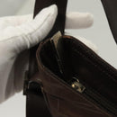 Salvatore Ferragamo Shoulder Bag Nylon Leather Brown Silver Auth am8722-10