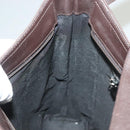 Salvatore Ferragamo Shoulder Bag Nylon Leather Brown Silver Auth am8722-18