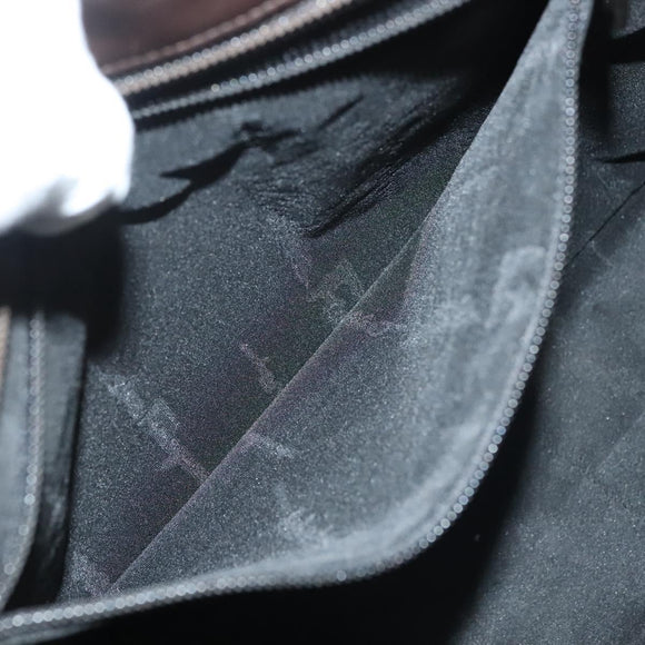 Salvatore Ferragamo Shoulder Bag Nylon Leather Brown Silver Auth am8722