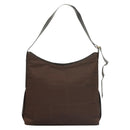 Salvatore Ferragamo Shoulder Bag Nylon Leather Brown Silver Auth am8722-2