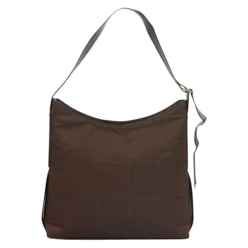 Salvatore Ferragamo Shoulder Bag Nylon Leather Brown Silver Auth am8722 - 0