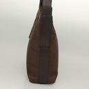 Salvatore Ferragamo Shoulder Bag Nylon Leather Brown Silver Auth am8722-3