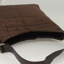 Salvatore Ferragamo Shoulder Bag Nylon Leather Brown Silver Auth am8722-6