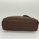 Salvatore Ferragamo Shoulder Bag Nylon Leather Brown Silver Auth am8722-5