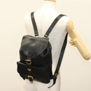 Gianni Versace Backpack Leather Black Gold Auth am8724-25