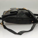 Gianni Versace Backpack Leather Black Gold Auth am8724-3